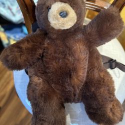 Vintage Unipak Plush Plushy Brown Bear Hug A Bear Pocket In Back