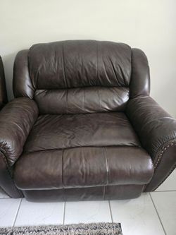 Dark Brown Leather Oversized Armchair