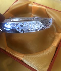 925 sterling silver design bangle fits 7-8
