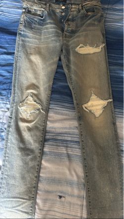 Amiri Jean White Patches Size 34 $300