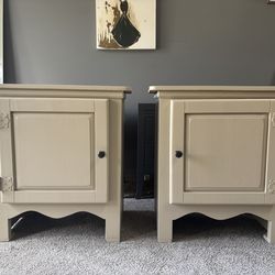 Pair of Rustic style Nightstands  Riverstone color 30”tall 34”wide