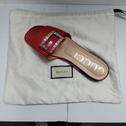 Gucci Madelyn Crystal G Slides 