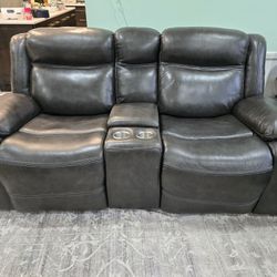 Leather Power Reclining Couch And Loveseat