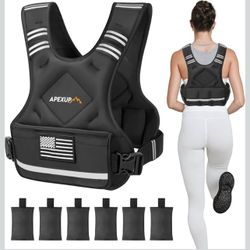 Adjustable Weighted Vest, 12-18lb Vest with 6 Ironsand