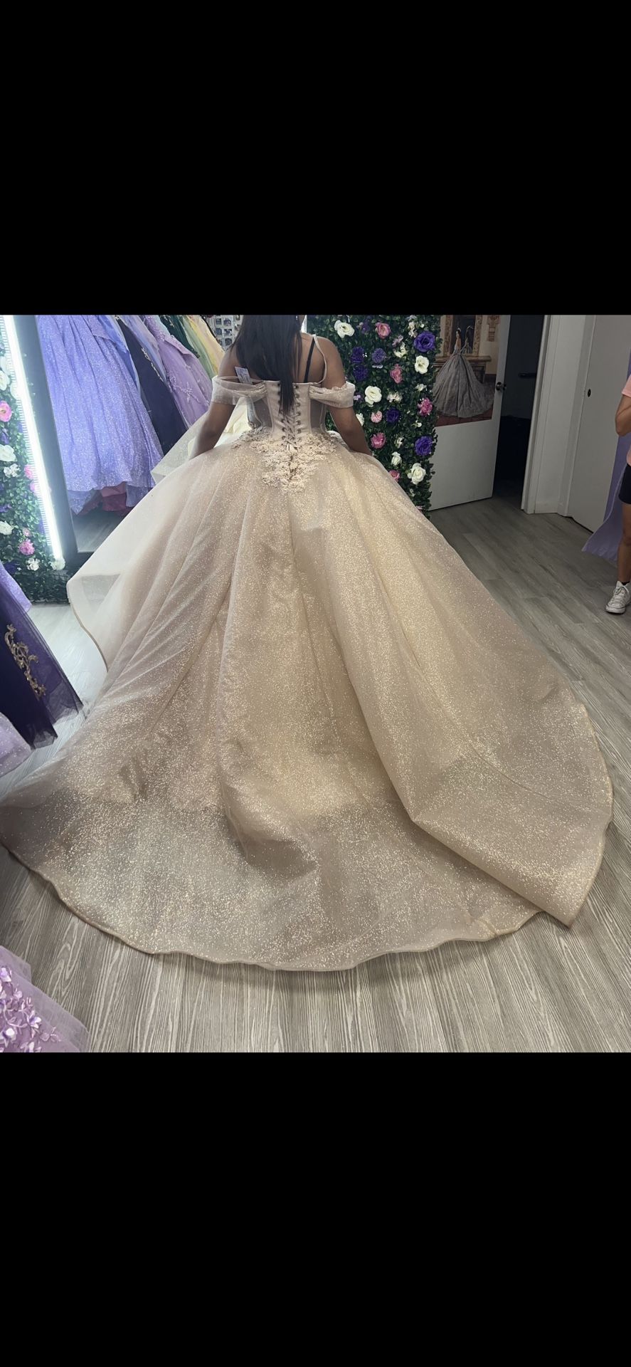 white christmas dresses Mexican Champagne Quinceanera Dress – Quince-Dress main image 0
