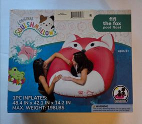 SQUISHMALLOWS FiFi the Fox Pool Float Big Kids Adults Max 198Lbs