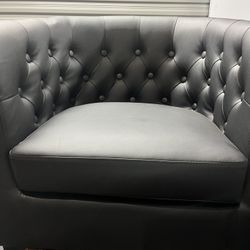 Mallory Black Durahide Tub Chair Set Of 2