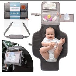 Portable Diaper Changing Pad for Diaper Bag, Waterproof Baby Changing Pad, Portable Changing Pad for Baby with Smart Wipes Pocket - Lightweight Travel