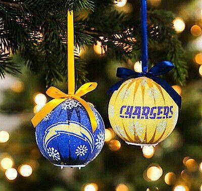 NFL CHARGERS LED Light Up CHRISTMAS Ornaments - (Set of 7 LED LIGHTS) NEW!