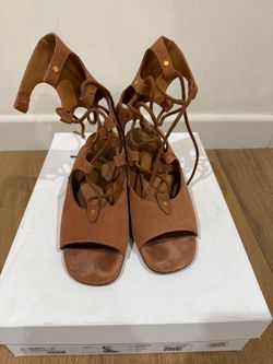Chloé Suede Lace-Up Gladiator Wedge Sandals – Size 37.5