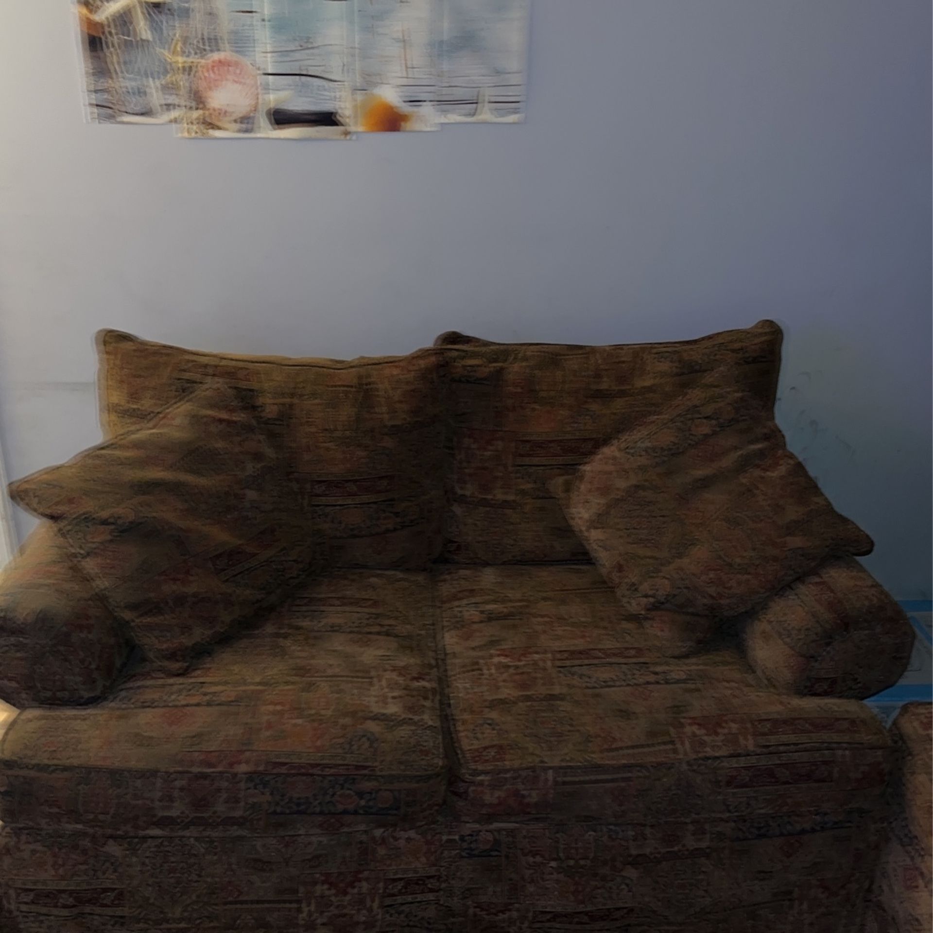 Couch And Love Seat With Pillows