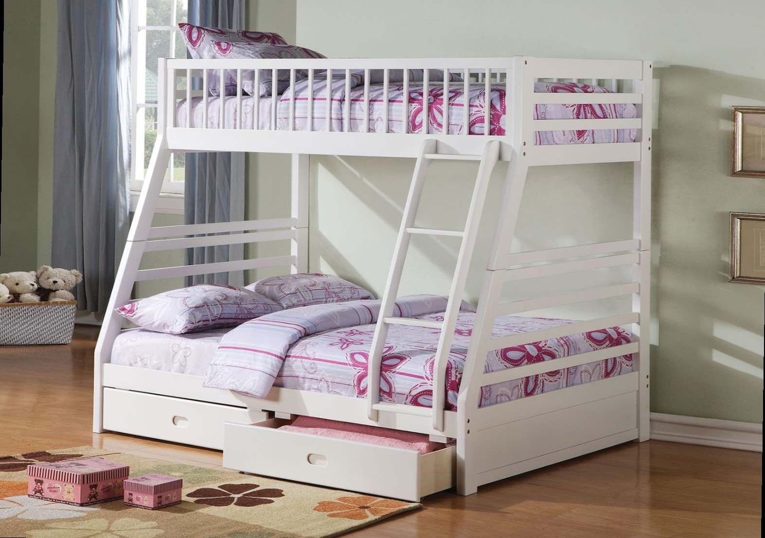 Twin/Full Bunk Bed AND Drawers - 37040 - White LTUQH