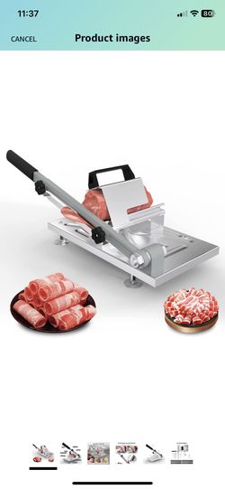 Manual Frozen Meat Slicer, befen Upgraded Stainless Steel Meat Cutter Beef Mutton Roll Food Slicer Slicing Machine for Home Cooking of Hot Pot Shabu S