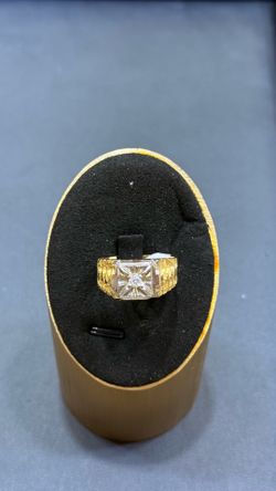 14K Solid Gold Men's Ring Natural Diamonds