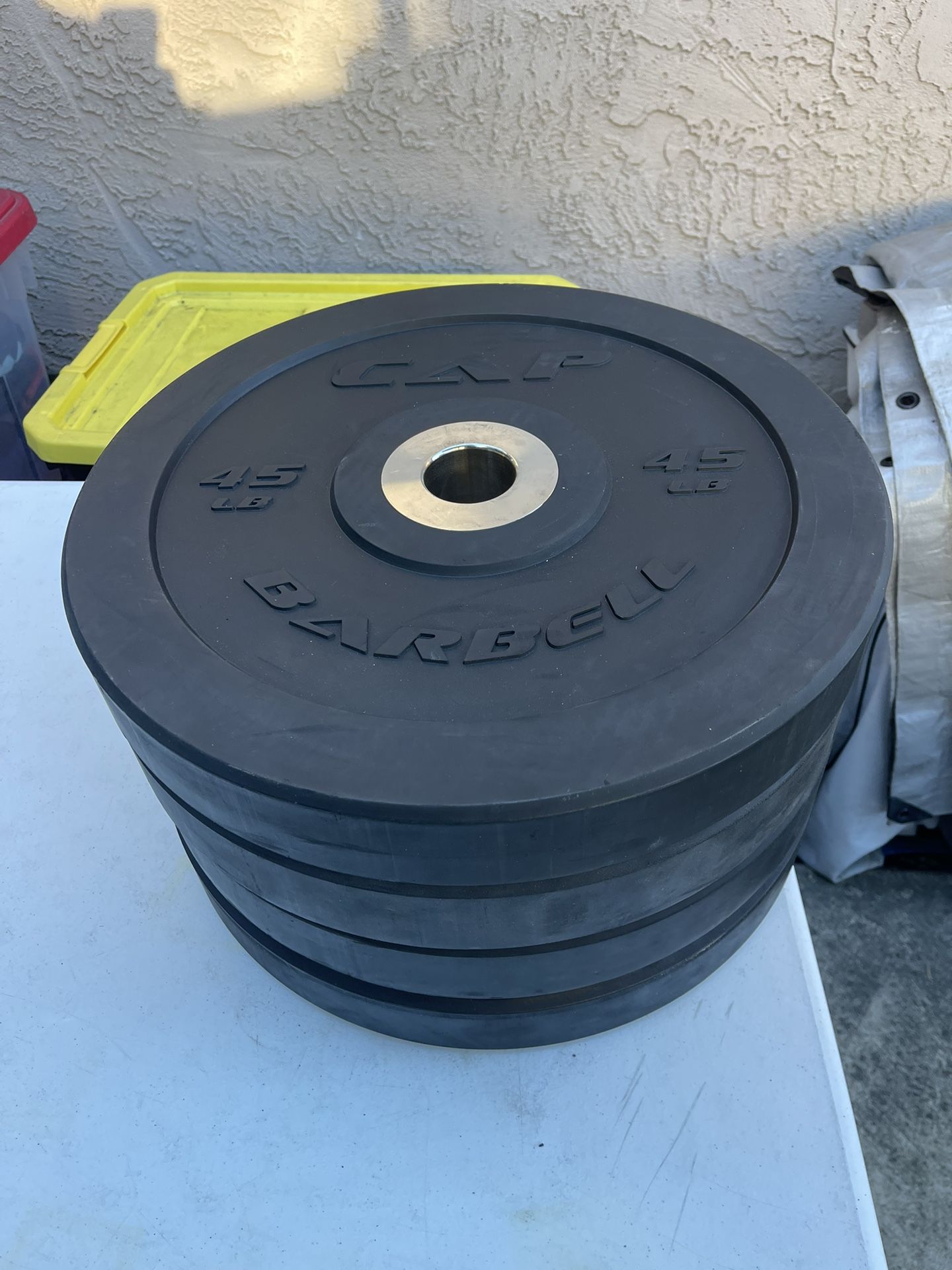 CAP 45 lb Olympic Bumper Plate, Black