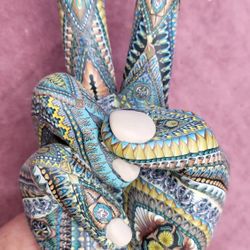 Peace Sign, Life-size "CLAY" hand JSA BALI 