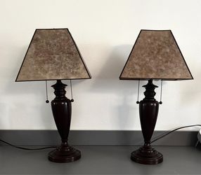 2 Meyda Lighting Light Amber Mica Table Lighting 24”