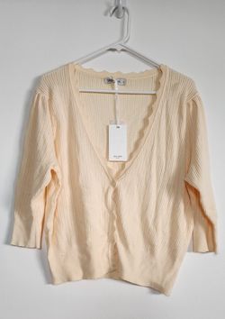 NWT Women's Cream Knit Cardigan Size XL
