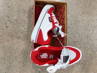 Red And White Vans Men's Size 7