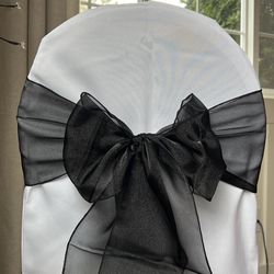 234 Black Chair Sashes For Wedding Party 
