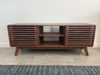 59” Walnut TV Stand | Mid-Century Modern | Like New