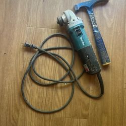 Makita Grinder & Mason Hammer