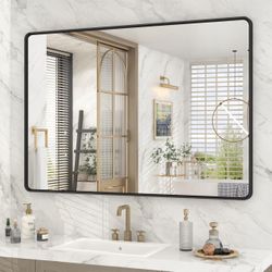 🔥 FOR SALE: Modern Black Framed Bathroom Mirror 🔥