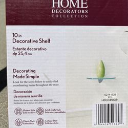 HOME- Decorative 10” x 4”  Corner Glass Shelf