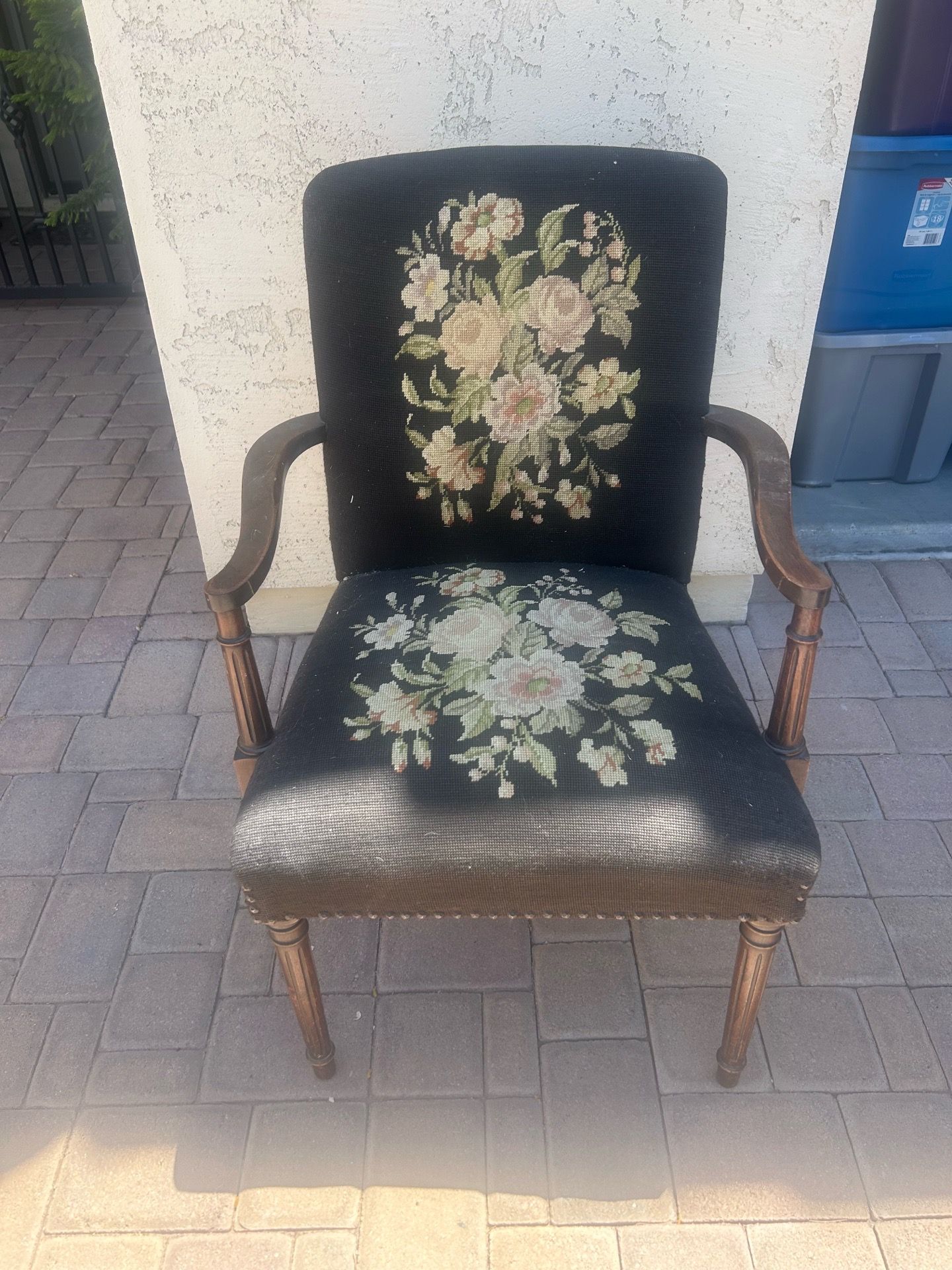 Vintage needlepoint arm chair.