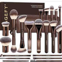 MAGEFY Juego de brochas de maquillaje profesionales 26 en 20 brochas de maquillaje de doble extremo para correctores de polvo, sombras de ojos, rubor 