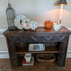 Unique Solid Wood Accent Display/Book Shelf or Foyer Table 