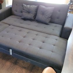 Brand New 2 Pcs Sectional Sofa Futon  Black Fabric 2 Pillows Included $409 FREE LOCAL DELIVERY & SET UP ORDER HERE PAY UPON DELIVERY LITTLE SHOWROOM  