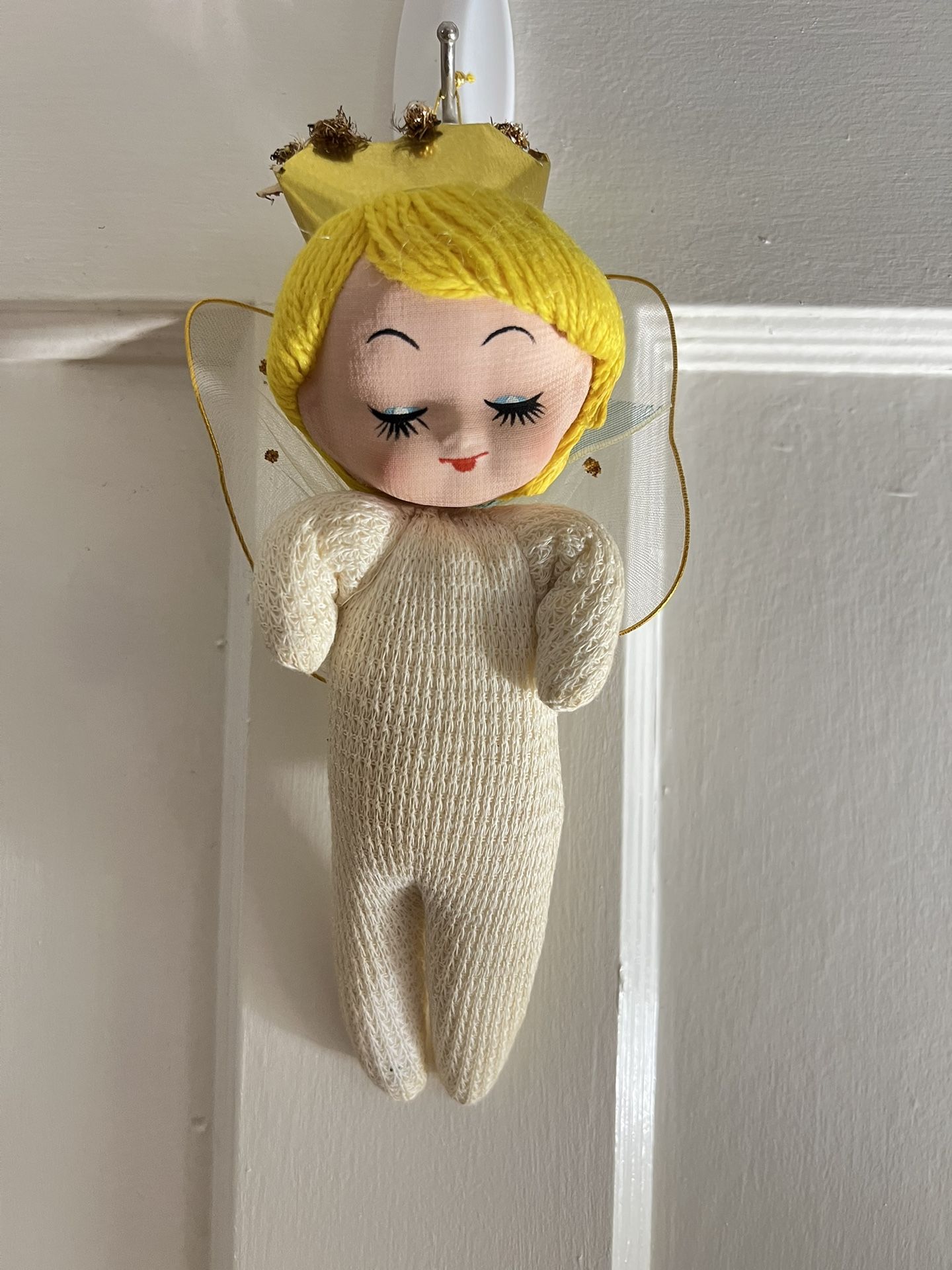 Vintage 60s Enesco Sleeping Angel Baby Girl Christmas Ornament