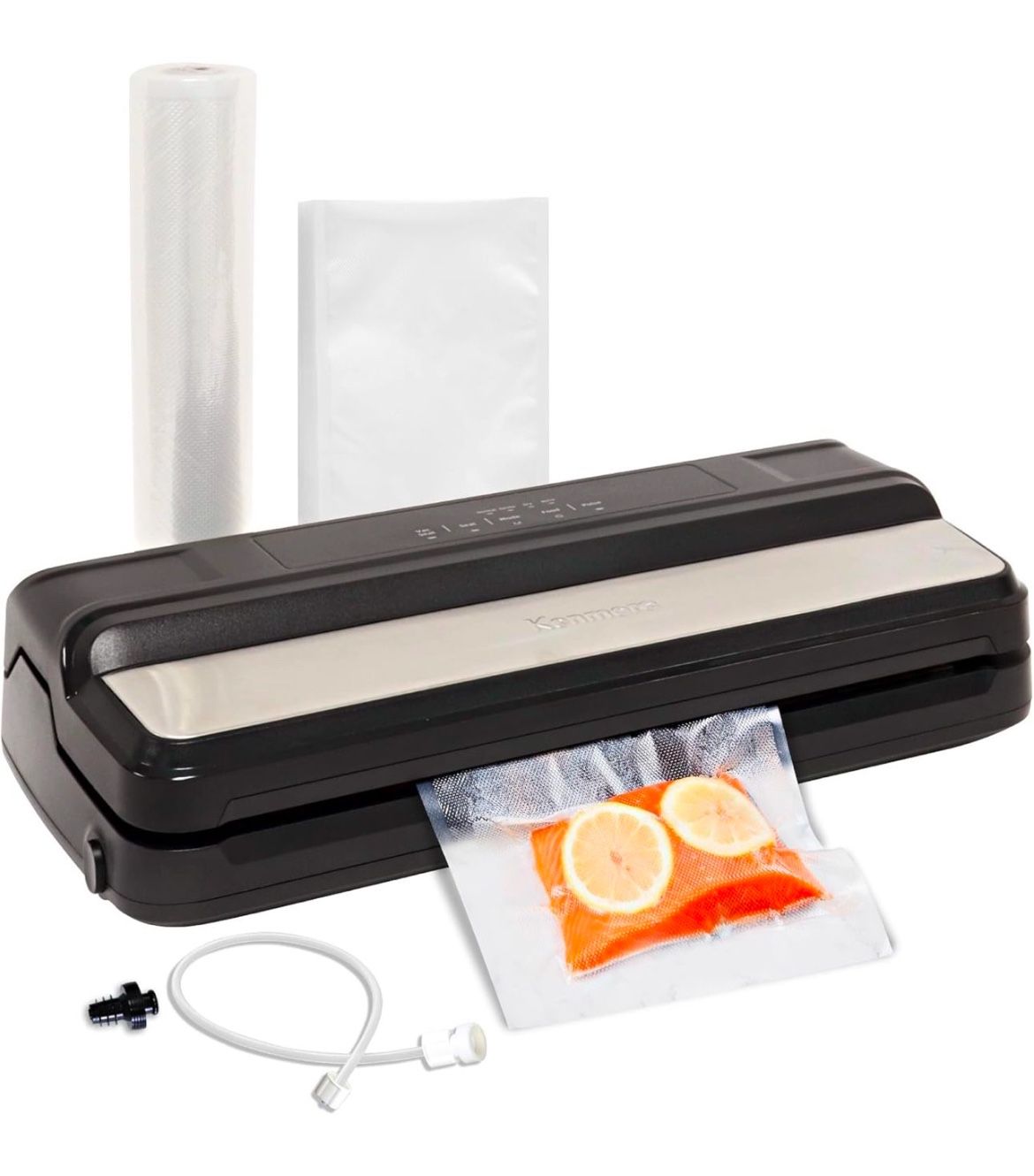 Vacuum Sealer Machine for Food Storage with 7 Preset Modes Dry/Moist Normal/Gentle Pulse Seal Canister Bottle Stopper 16 Ft Bag Roll 10 Bags Stainless