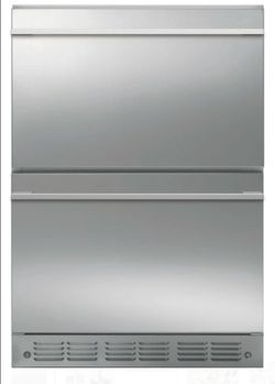 Monogram two-drawer under counter stainless steel refrigerator