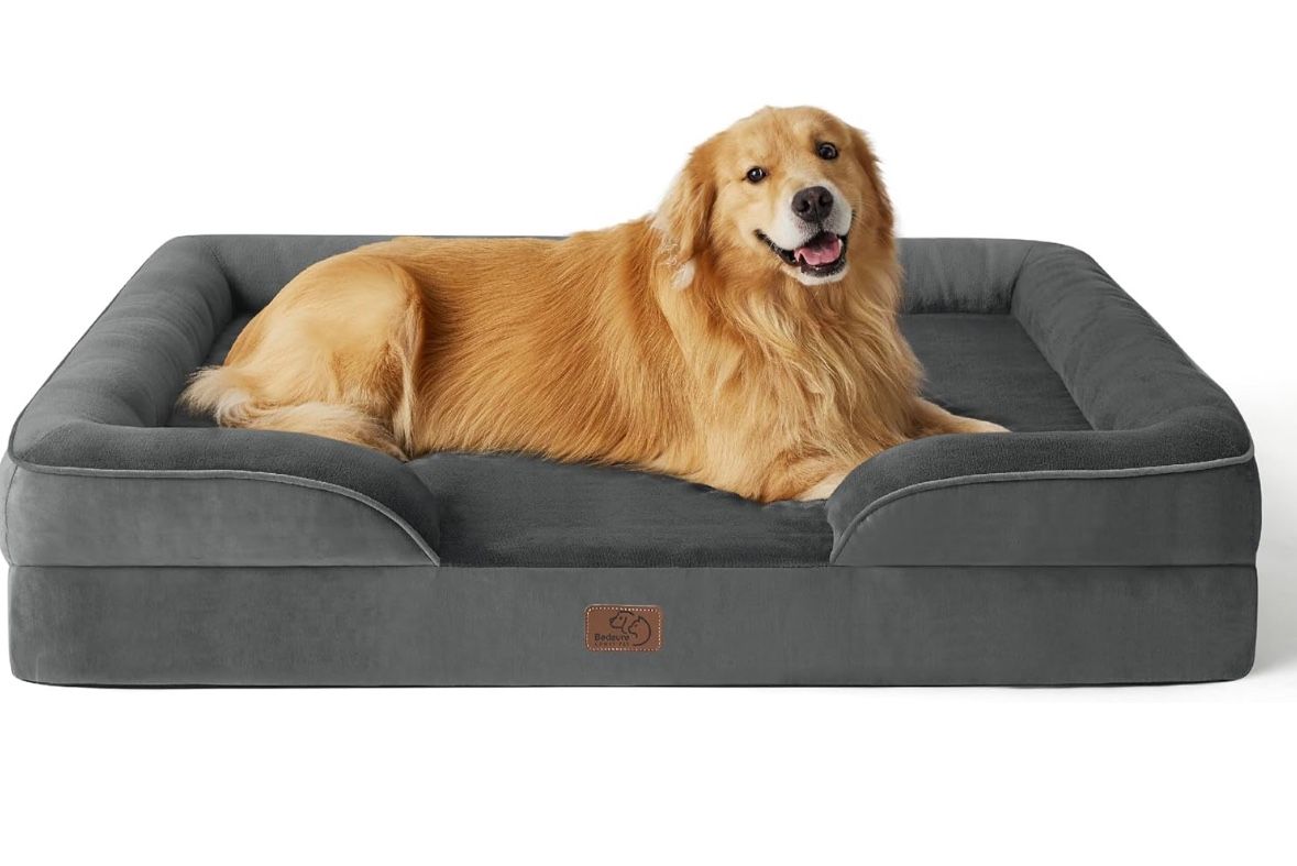 Orthopedic Dog Bed for Extra Large Dogs - XL Plus Waterproof Dog Sofa Beds, Supportive Foam Pet Couch Bed with Removable Washable Cover, Waterproof Li
