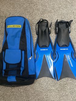 Swim fins with case