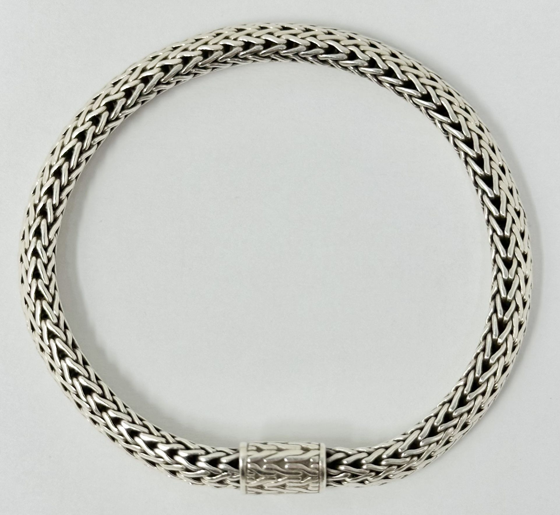Vintage John Hardy 925 Sterling Silver 6.5mm Icon Woven Chain 7.75" Bracelet