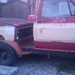 Trailer Car Hauled And Old Truck Body 