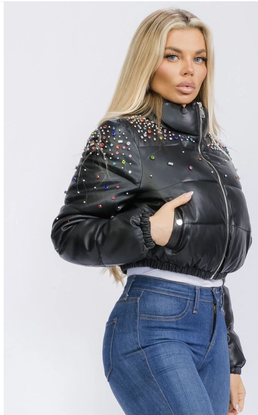 Ring The Alarm Puffer Crop jacket