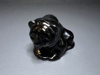 Rare Vintage Cristallerie Zwiesel Black Amber Crystal Glass Grizzly Bear Figurine