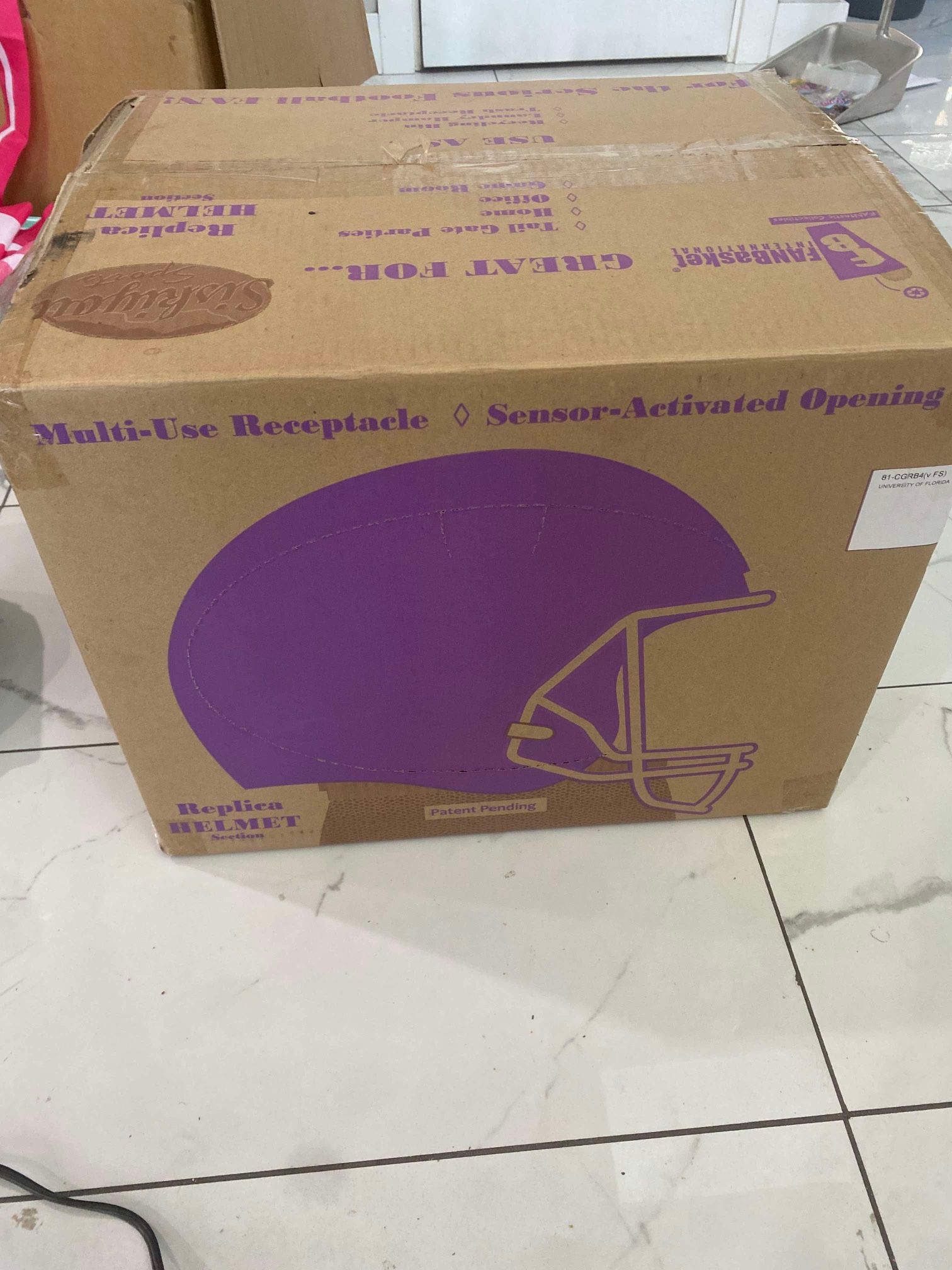 Florida Gators Large Football Helmet NCAA Automatic Sensor Trash Can Garbage