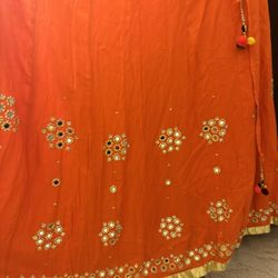 Orange Long Skirt 
