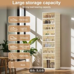 Foldable Shoe Box Double Row Thickened Stackable Shoe Container with Transparent Magnetic Lid