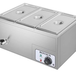 21 QT 3-Pan Electric Steam Table Countertop