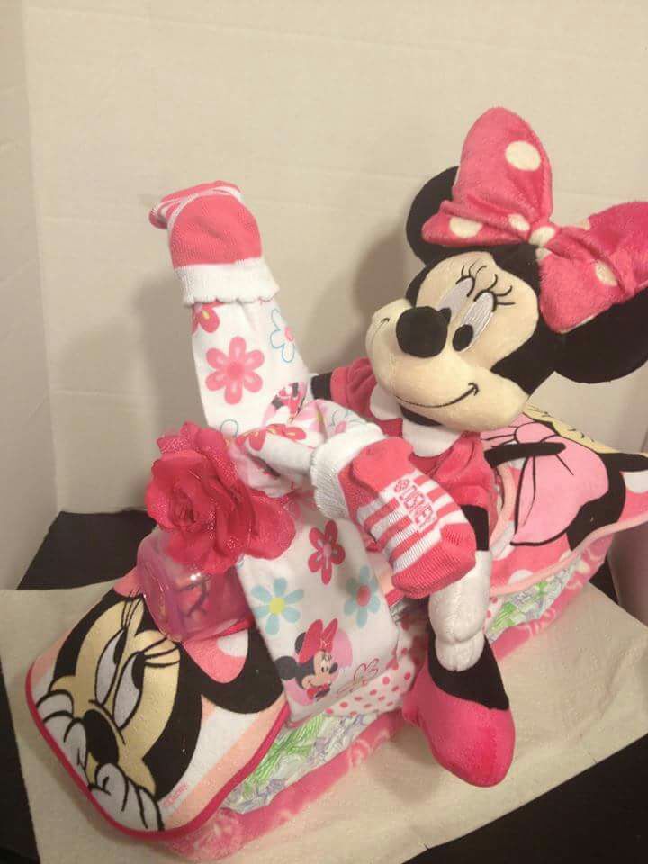 Minnie mouse diaper bike with rider