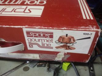 Swiss copper fondue set