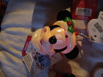 (3)Santa Mickey Glow Lanyard (Authentic) From Disneyland 