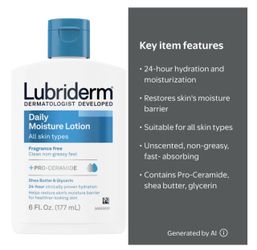 Lubriderm Daily Moisture Lotion 6 oz