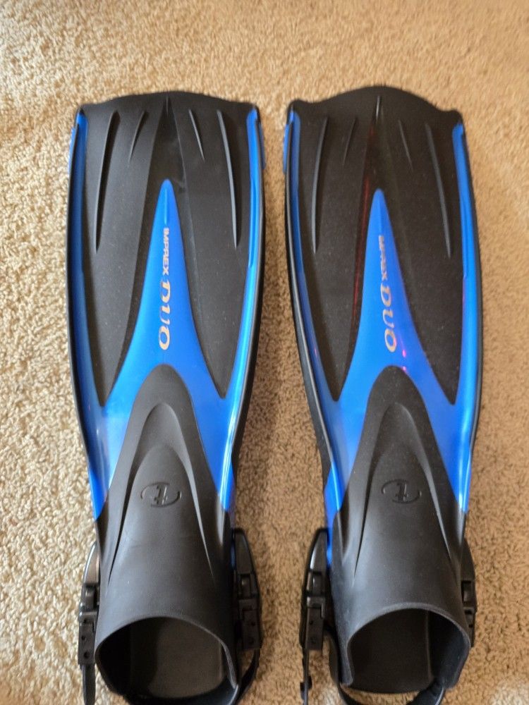 Imprex Duo Diving Flippers Large Adults Shoe Size 10-13